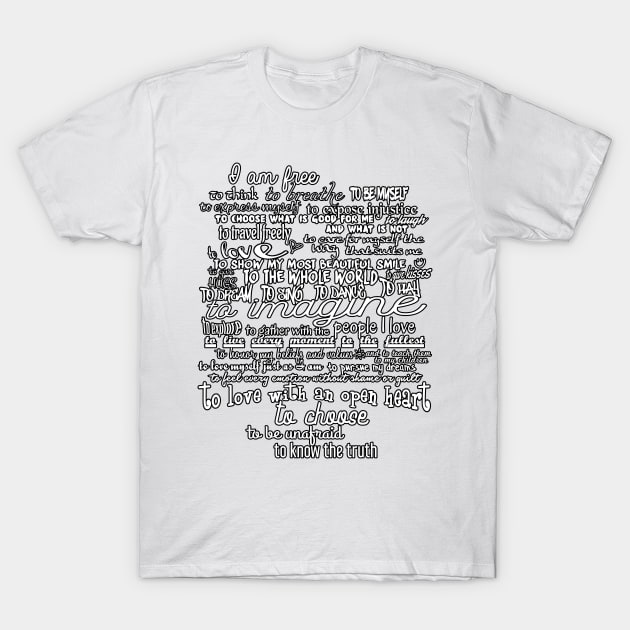 I am free (contour) T-Shirt by je suis libre